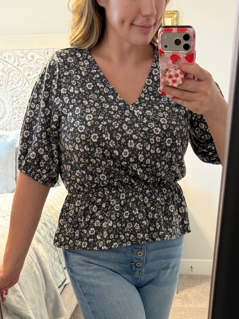 Loft peplum floral blouse